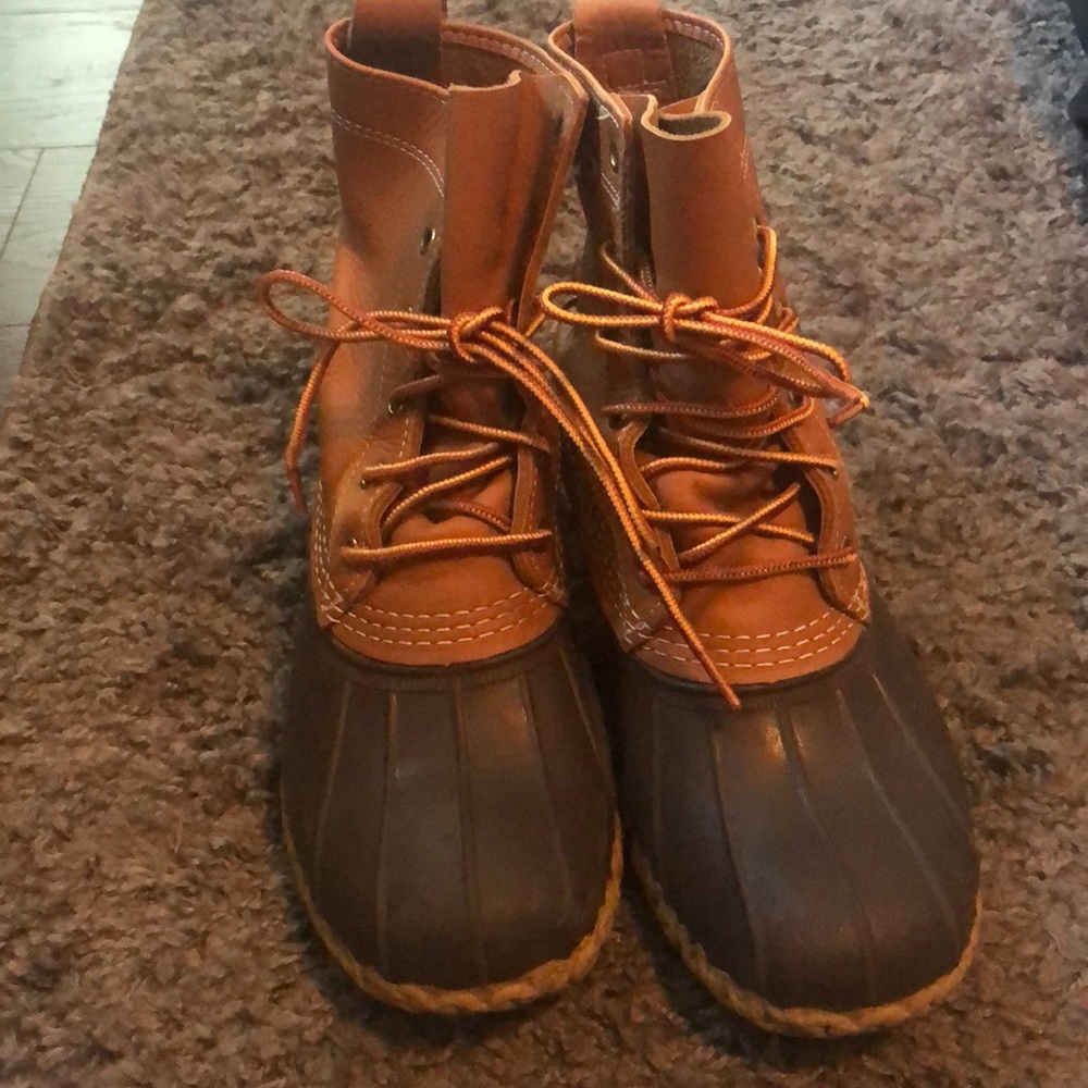 LL Bean boots size 8W tan/brown